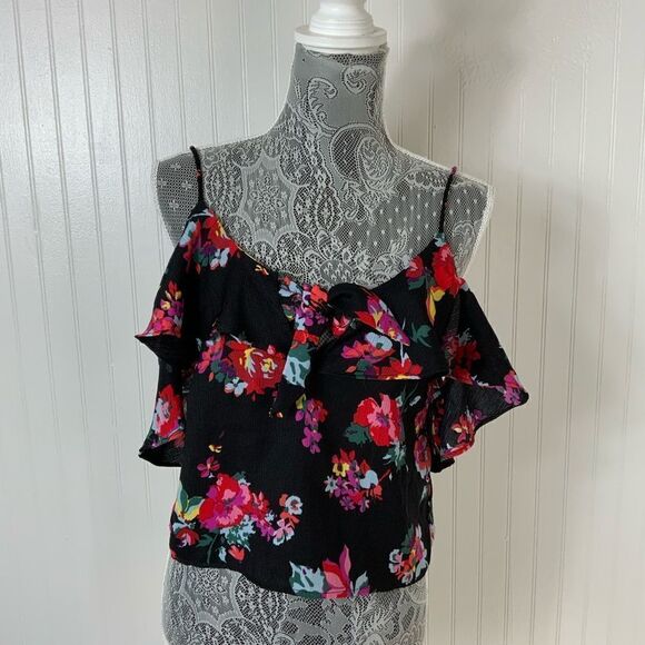 Women’s Lush cold shoulder crop blouse - Picture 1 of 6